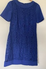 Roman Size 12 Blue Lace Panel Shift Dress Smart Formal Special Occasion
