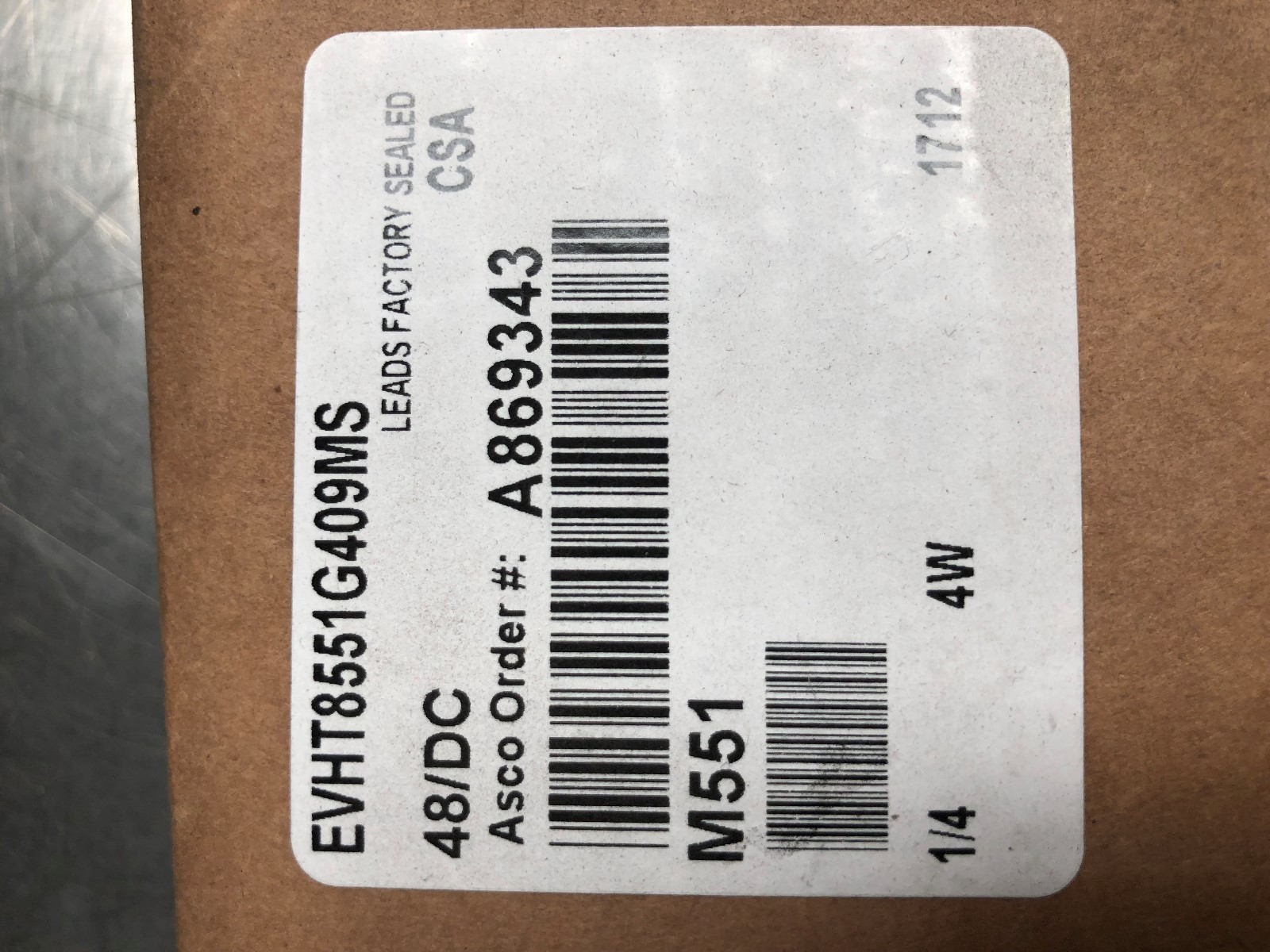 ASCO EV8551G409 Red Hat Stainless Steel Valve 24vdc 8551a409 for 
