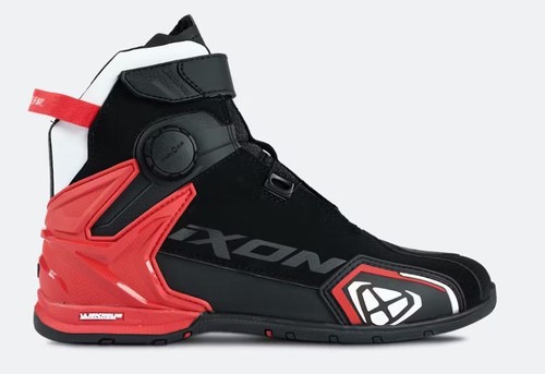 Ixon Bull 2 Waterproof Motorcycle Trainers Boots Short Urban Style Red No Lace - Picture 2 of 3