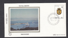 1982 Gibraltar Royal Navy Crests BENHAM Silk  Cover   HMS ROOKE