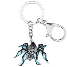 Halloween Acrylic Skull Spider Keychains Purse Key Ring Bag Charms Gifts Jewelry