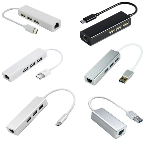 Ethernet Adapter 1000Mbps USB Type C To RJ45 Network Card For MacBook Switch PC