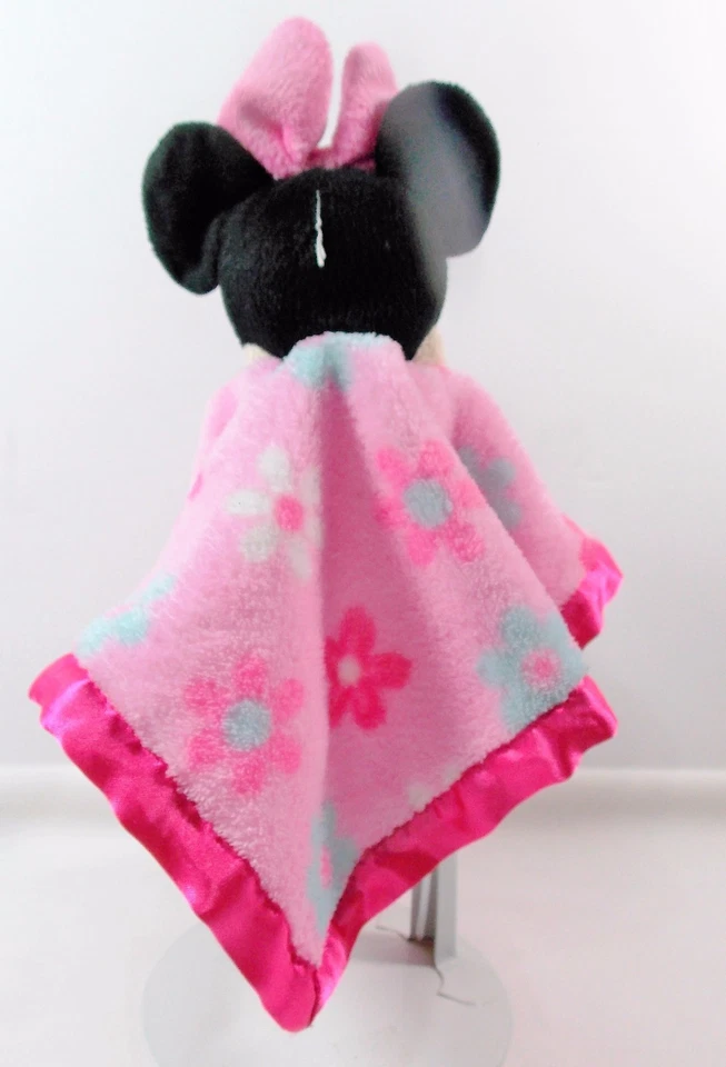 Cobertor de segurança Disney Baby Minnie Mouse com flores rosa Lovey pelúcia - Imagem 4 de 4