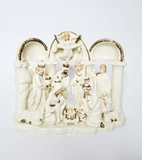 Ivory and Gold Nativity Scene - 10-Piece Complete Christmas Set - Wise Men, Ange