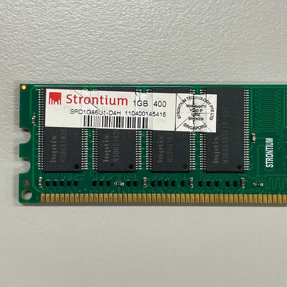 Strontium 1GB DDR1 RAM PC-3200 400MHz non-ECC UDIMM 184-Pin Memory SRD1G86U1-D4H - Image 2 of 3