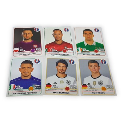 6 Panini Sticker FIFA EURO 2016 France Hummels Kroos Coleman Florenzi Fabianski