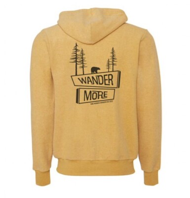 Wander More Sueded Fleece Hoodie - Bear . PLEASE MESSAGE YOUR SIZE.  XS thru 2X 