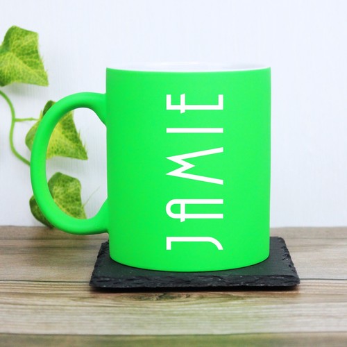 PERSONALISED Neon Coffee Mug Cup Art Deco Design - Bright Fluorescent - Any Name - Picture 15 of 26