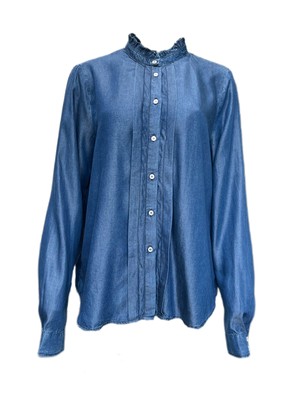 Marella Von Max Mara Damen Blau Glasgow Knöpfe Hemd Größe 12 Nwt