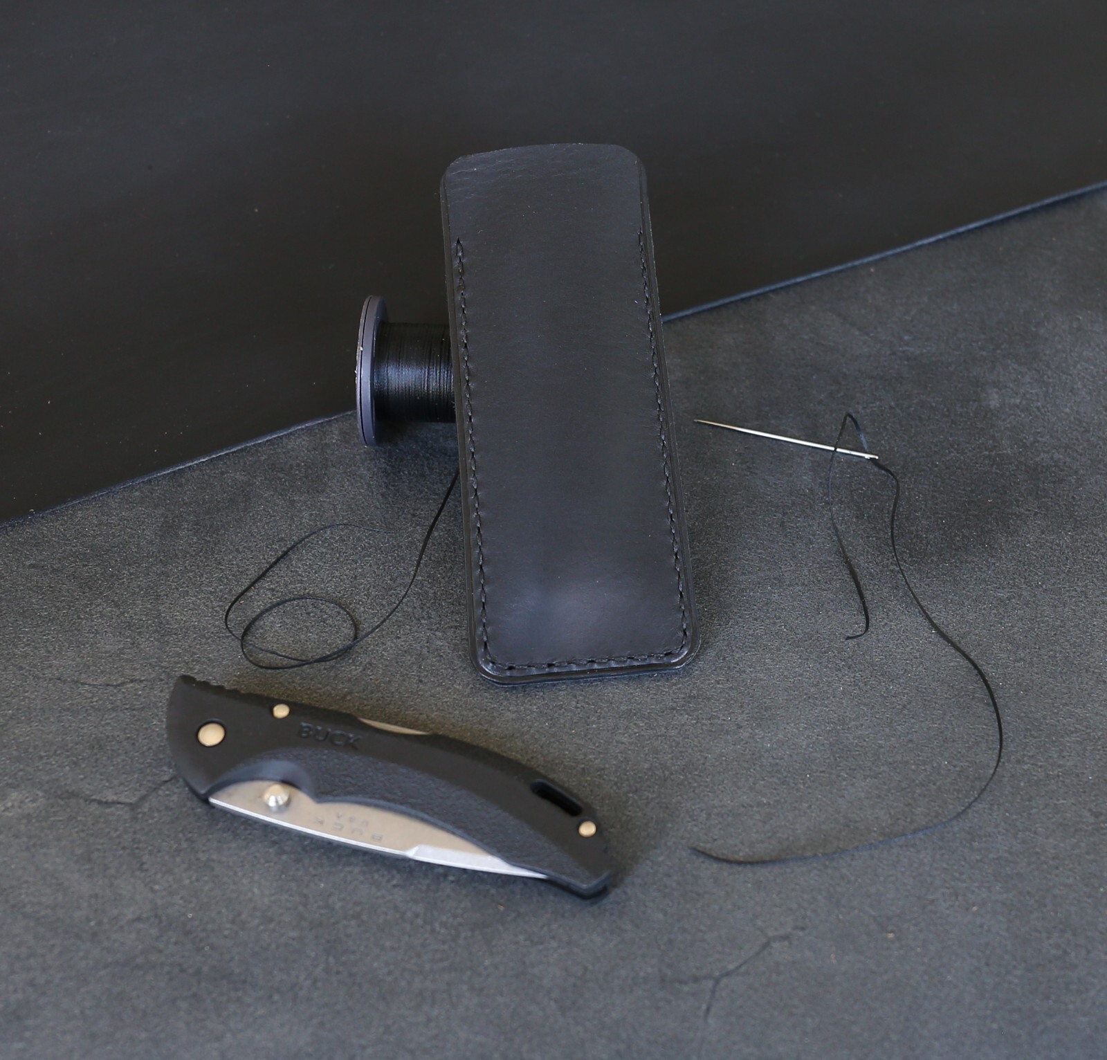 Leather Folding Blade Knife Sheath, Black Leather Knife Sheath, EDC Tools Pocket