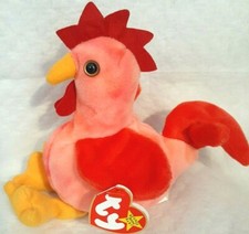 Vintage Retired Ty Beanie Baby STRUT THE ROOSTER 1996 original tye dye