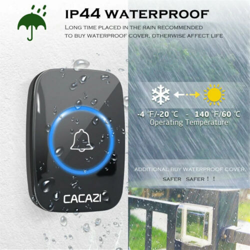 Wireless Doorbell Chime Waterproof Plugin Receiver Adjustable Volume 1000FT Kit - Picture 2 of 11