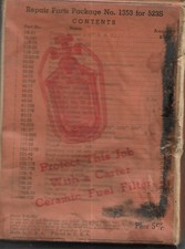 Carter carburetor 523S 1942 Oldsmobile Repair Kit.