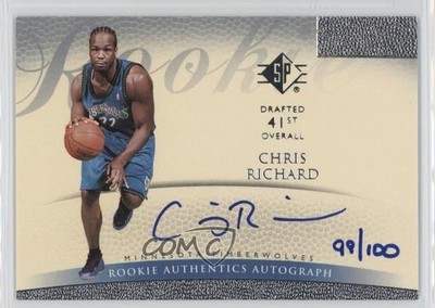 2007 SP Authentic Authentics Retail 98/100 Chris Richard #151 Rookie Auto RC 0o9