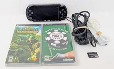 Sony PlayStation Portable PSP-1001 1000 Black Console System w/ 2 Games - Tested