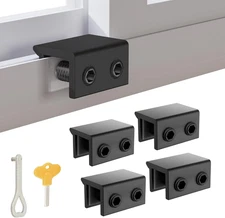 Window Locks 4-Pack, Keyed Window Locks & Child Proof Security Lock for Sliding 