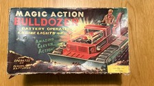 Nomura T.N. Japan Tin MAGIC ACTION BULLDOZER W/ Original Box