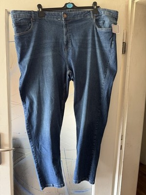 Neu Jeans Damen 56 Blau Elasthan Curvy Übergröße Plus Size Hose Jeanshose