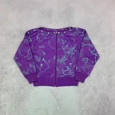 Diesel Jacket abstract patterned zip up jacket with popper detail Women's S