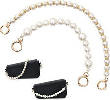 Pearl Handle Purse Chain, 2Pcs Large Imitation Pearl Handbag Chains Straps with