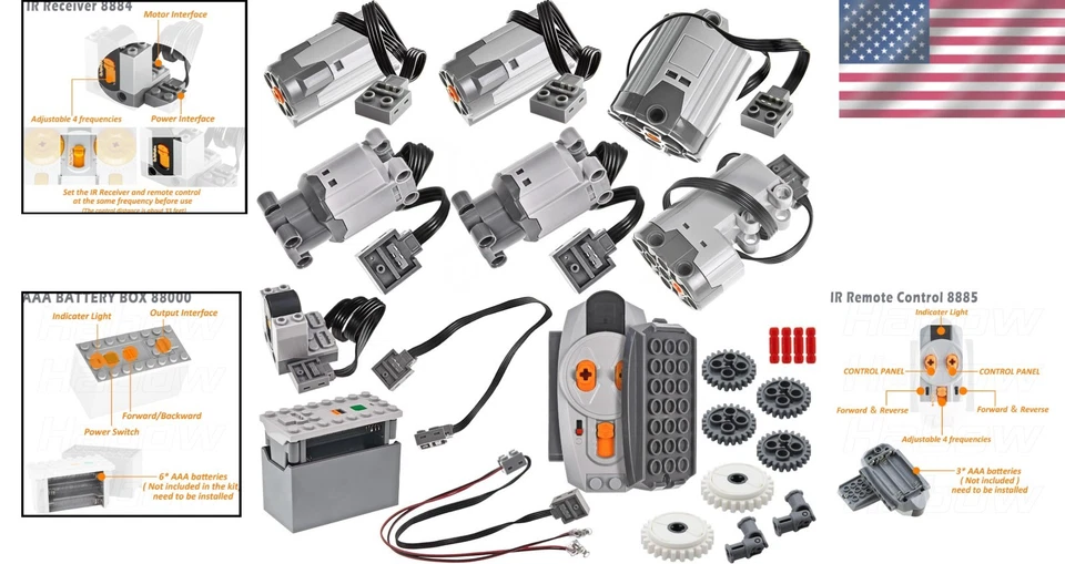 Comprehensive 23-Piece Technic Power Function Set with Motors and Accessories - Image 2 of 4