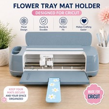Cricut Maker 3 & 4 Blue Holographic Floral Daisy Mat Support Tray Extender