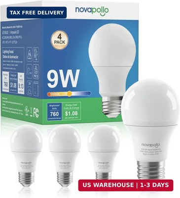 A19 LED Light Bulbs,60 Watt Equivalent LED Bulbs,Daylight White 5000K LED Lights