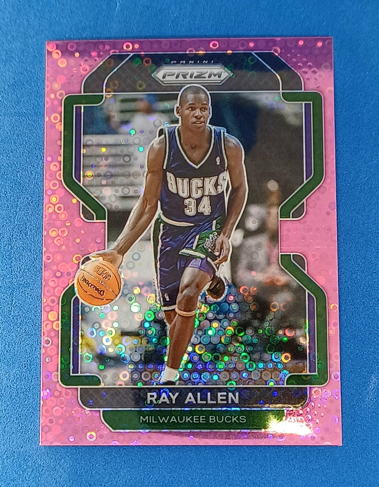 2021-2022 Panini Prizm #251 #'d /50 Ray Allen Pink Fast Break Milwaukee Bucks