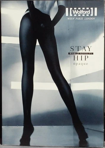 Wolford Stay Hip, Opaque Tights (Tights) 50 Dtex, Style 21603, Large, Original Box