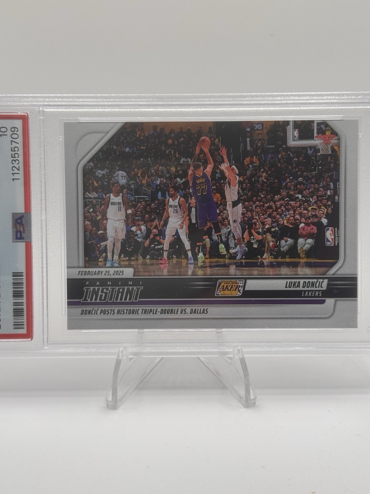 2024 LUKA DONCIC PANINI INSTANT TRIPLE DOUBLE IN RETURN TO DALLAS GEM MINT PSA10 view 2