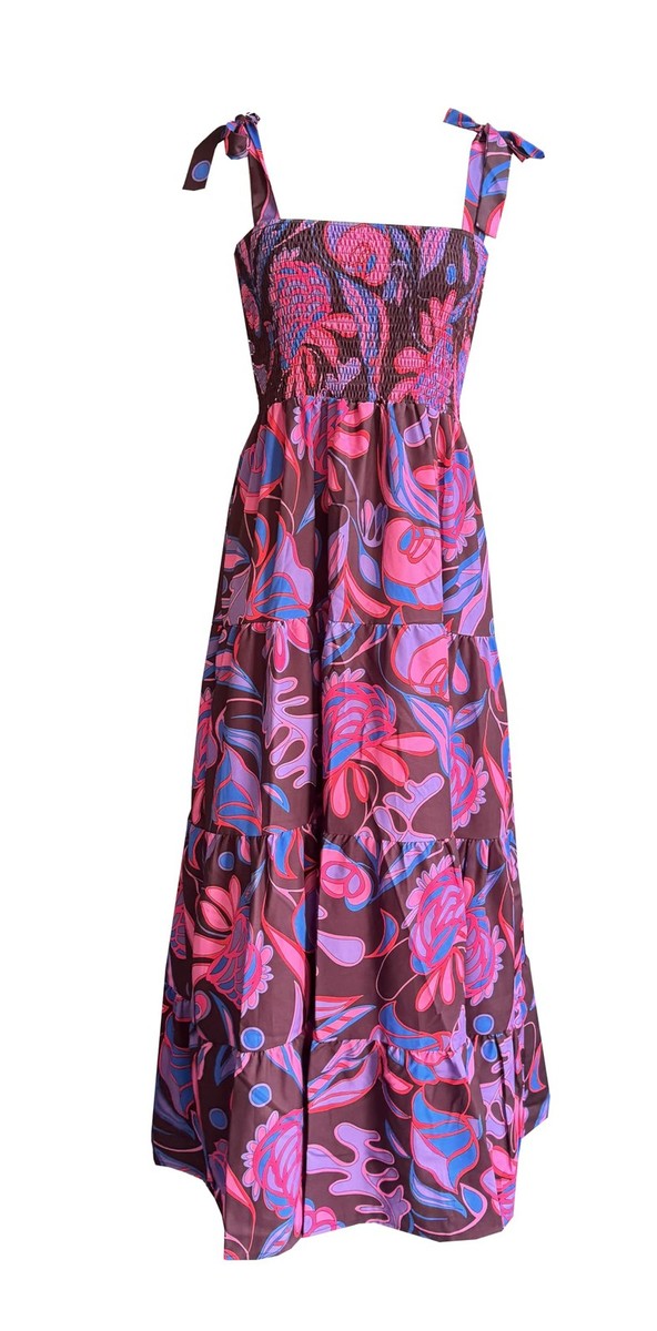 kinstell flowy maxi dress kinstell Women's Summer Boho Spaghetti Strap Square Neck Ruffle Casual Flowy