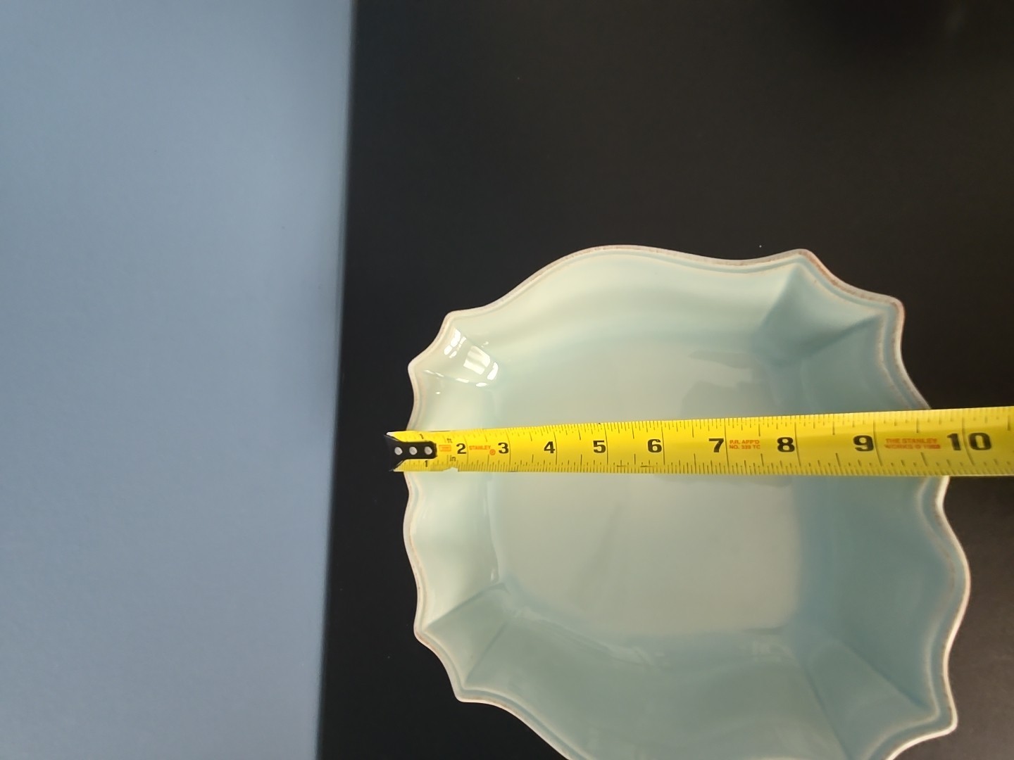 Stoneware by Grestel Made in Portugal Baking Dish Scalloped Edge Seafoam Blue