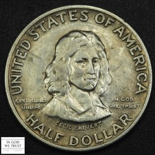 1934 Maryland Commemorative Silver Half Dollar 50C