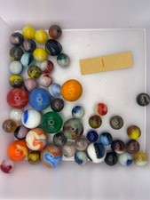 50 Vintage Jabo Marbles some UV Reactive Bright Green