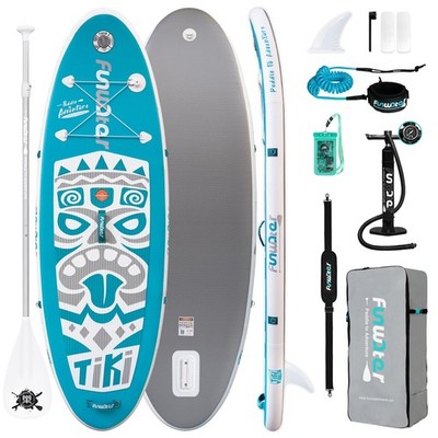 8'×30''×4'' Inflatable Stand Up Paddle Board with Premium SUP Paddleboard Acces...