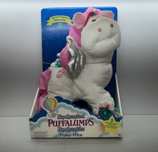 Vintage Fisher Price Enchanted Puffalumps Starfire Pegasus Horse Plush White '87