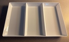 US Acrylic Avant 15" x 10" White 3-Section Serving Tray #9244 NEW USA