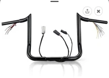 Mokitdora Street Electra Glide Ape Hanger TBW THROTTLE prewired Handle Bar 12”