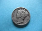 1937-P Mercury Silver Dime VG - F FREE SHIPPING r