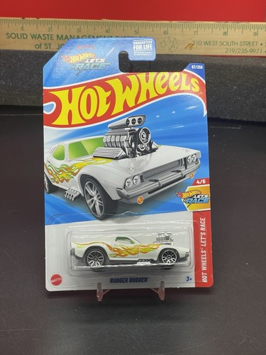 VHTF 2025 Hot Wheels Let’s Race White Flames Rodger Dodger ~ FREE SAME DAY SHIP - Picture 2 of 7