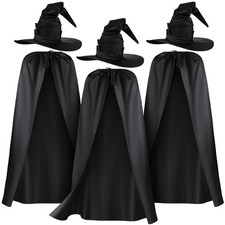 6 Pcs Halloween Witch Costume Witch Hat and Cape for Group Cosplay