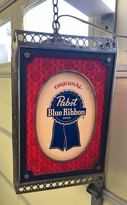 1960s Pabst Blue Ribbon Beer Rotating Hanging 4 Sided Light Motion