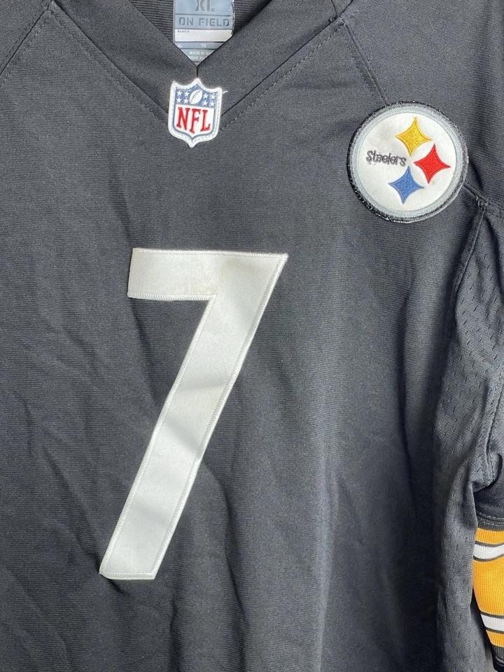 Camiseta deportiva vintage NFL Pittsburgh Steelers Ben Roethlisberger negra #7 talla XL NUEVA CON ETIQUETAS Foto 2 de 4