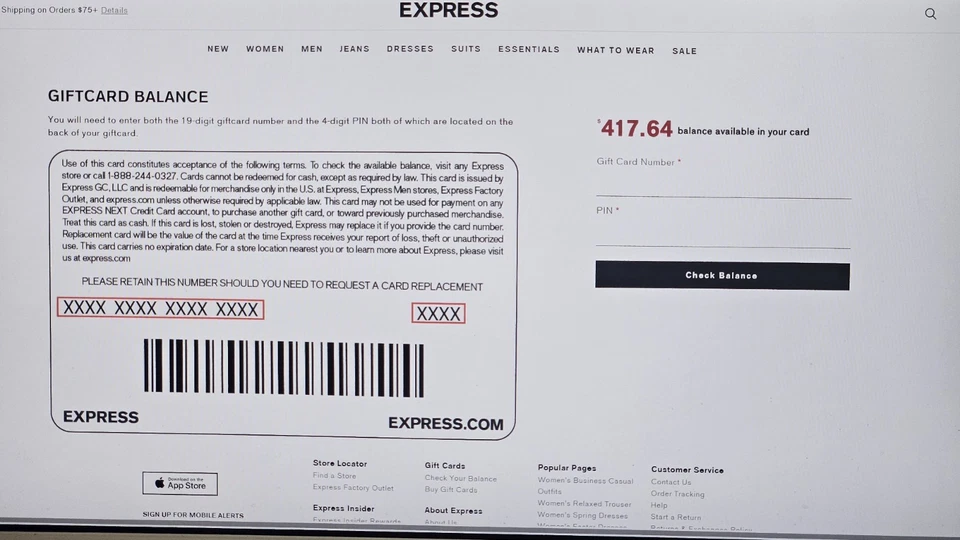 Tarjeta de regalo Express Clothing crédito $417.64 por $380 en tienda o en línea Foto 2 de 2