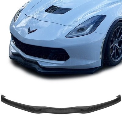 Fits 14-19 Chevy Corvette C7 Front Bumper Lip Spoiler, Stage 2 Style PU Black