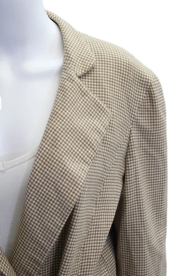 Abrigo mujer Valentino Boutique beige cuadros poliéster manga larga talla M Foto 2 de 4