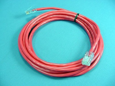 Leviton 52455-10R Red Cat5 10ft Ethernet Cable LAN Data Patch Cord Network 8P8C