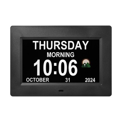 Digital Alarm Day Clock Large Screen 7'' for Senior Dementia & Alzheimer Care