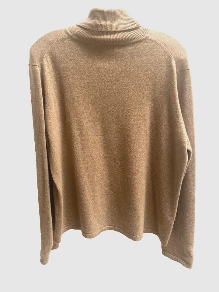 Suéter para mujer Orvis color camel sólido 100 % cachemir cuello alto ajuste relajado XL Foto 2 de 3