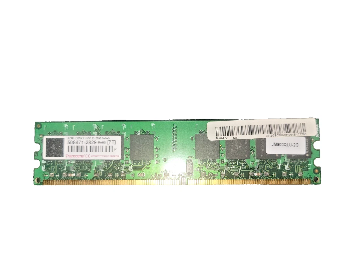 Transcend DIMM DDR2 SDRAM 2 GB Capacity per Module Computer Memory